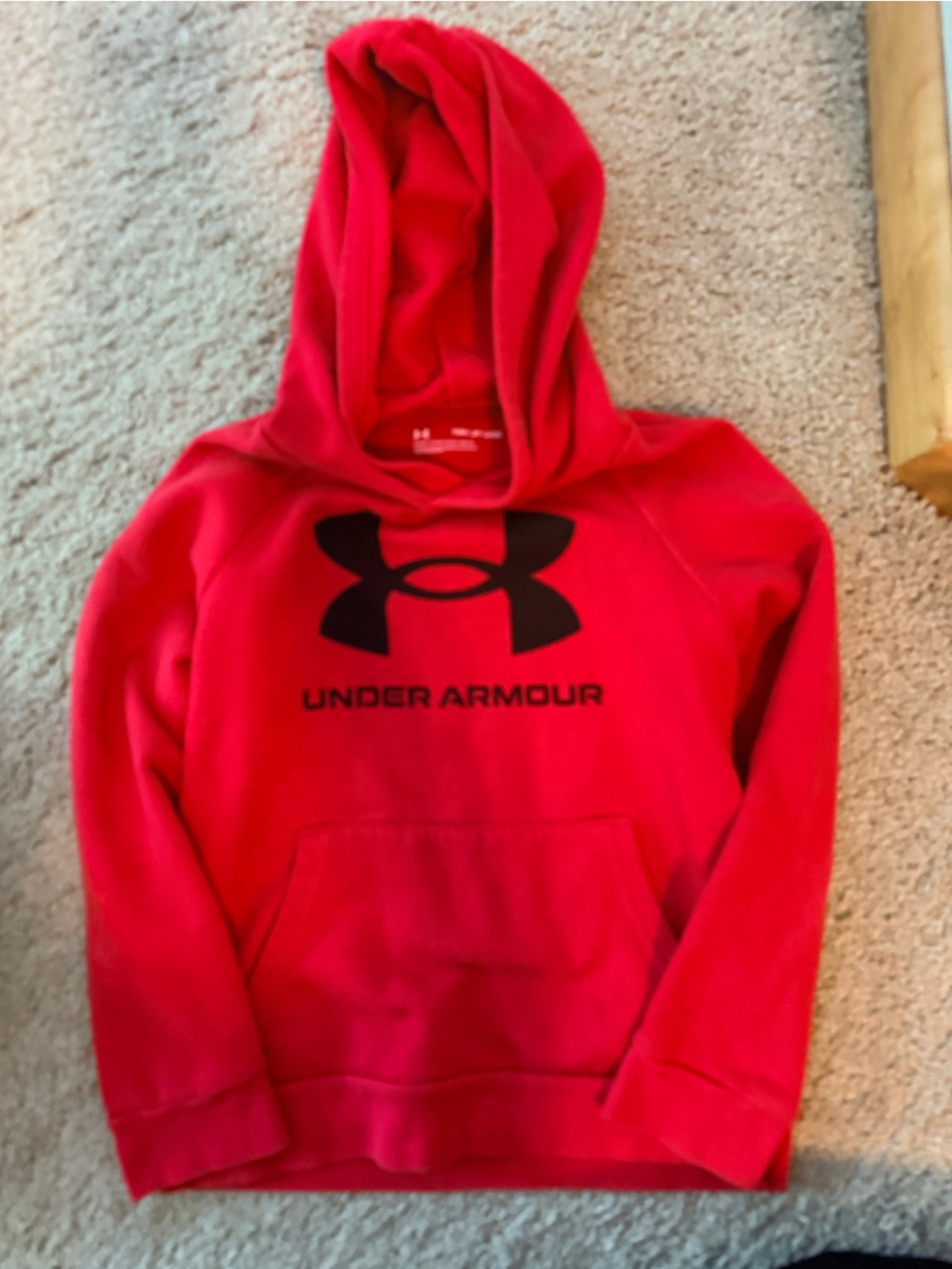 Under Armour Kids Red Hoodie with Black Logo